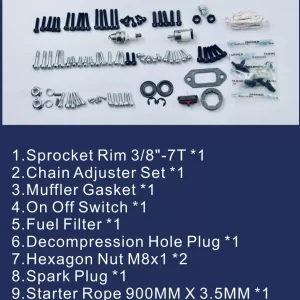 92IN1 Screws Bolts Nuts Clips Chain Tensioner Hardware Kit For Husqvarna 362 365 371 372XP Chainsaw - Image 2
